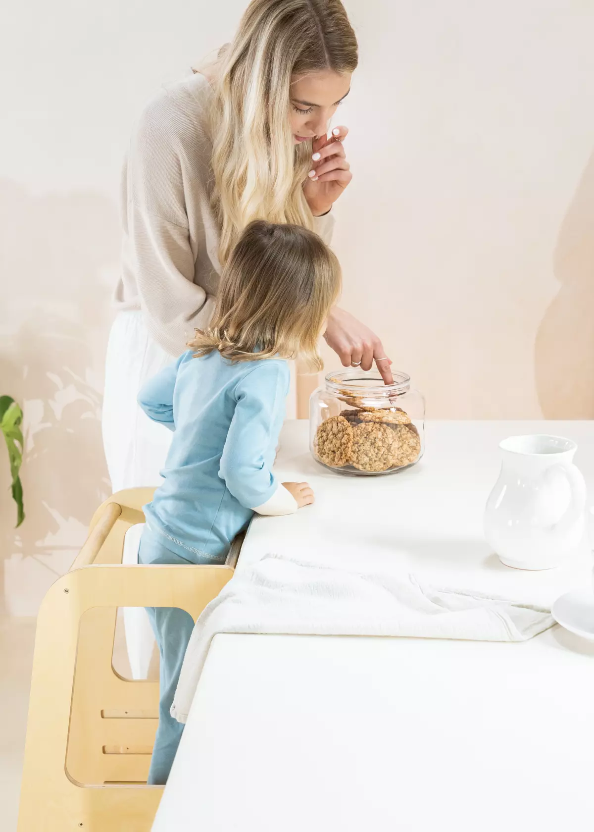 Kjøkkenhjelper og Montessori læringstårn - Justerbar høyde! Natur